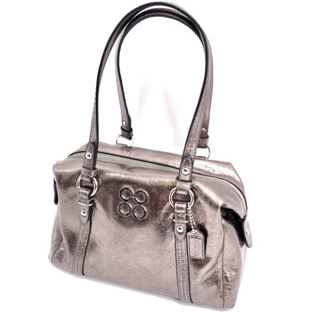 Coach Julia No. 44074 Small Leather Satchel Silver/Gunmetal